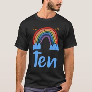 10 jaar Kinder klap 10 jaar 10 jaar oude regenboog T-shirt