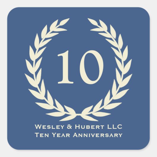 10 jaar mijlpaal jubileum krans marine label (Voorkant)