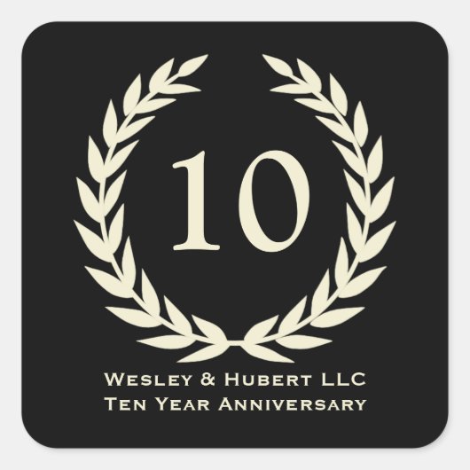 10 jaar mijlpaal jubileum krans zwart label (Voorkant)