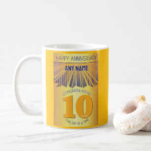 10 Jaar Nuchter Jubileum Gouden Straal 12 Stappe Koffiemok