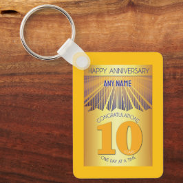 10 Jaar Nuchter Jubileum | Gouden Straal 12 Stappe Sleutelhanger