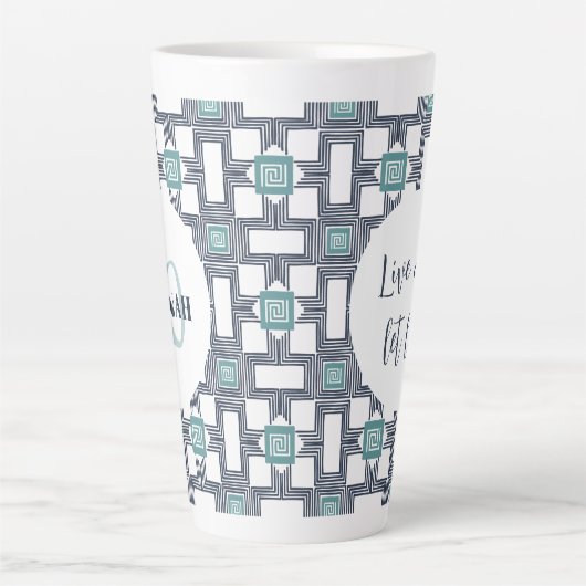 10 jaar obriety Birthday 17oz Latte Mok (Voorkant)