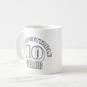 10 jaar onvergetelijk koffiemok (Voorkant links)