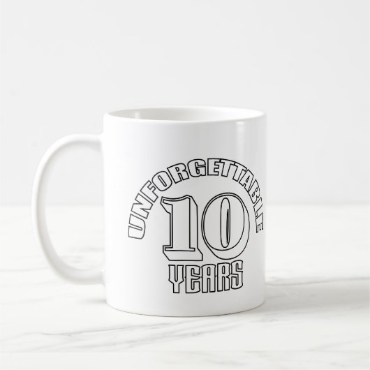 10 jaar onvergetelijk koffiemok (Links)