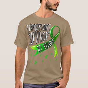 10 jaar Organische transplantatie Survivor Green R T-shirt
