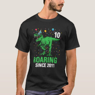 10 jaar oud 10e verjaardag jongens Dinosaur Kinder T-shirt