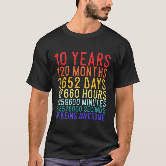 10 Jaar Oud 10e Verjaardag  Retro T Shirt 1 (Voorkant)