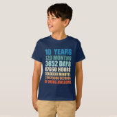 10 jaar oud 10th Birthday Boy Girl Jubileum T-shirt (Voorkant volledig)