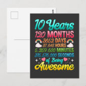 10 jaar oud 120 maanden 10e verjaardag Regenboog Briefkaart (Voorkant / Achterkant)