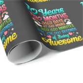 10 jaar oud 120 maanden 10e verjaardag Regenboog Cadeaupapier (Rol Hoek)