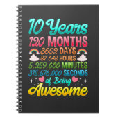 10 jaar oud 120 maanden 10e verjaardag Regenboogpa Notitieboek (Voorkant)