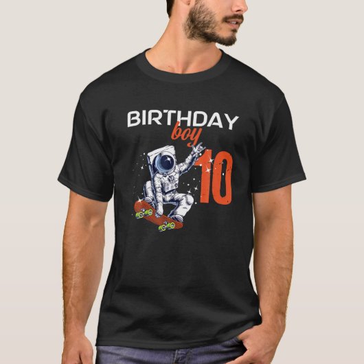 10 jaar oud Astronaut Space Schaats, 1 T-shirt (Voorkant)
