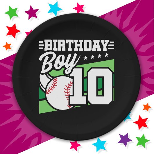 10 Jaar Oud Baseball Party Thema 10e Verjaardag Jo Papieren Bordje