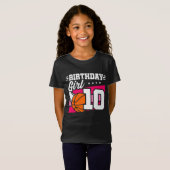 10 Jaar Oud Basketbalfeest 10e Verjaardag Meisje T-shirt (Voorkant volledig)