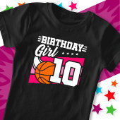 10 Jaar Oud Basketbalfeest 10e Verjaardag Meisje T-shirt