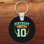 10 jaar oud basketbalspeler 10e verjaardagsfeest sleutelhanger (Voorkant)