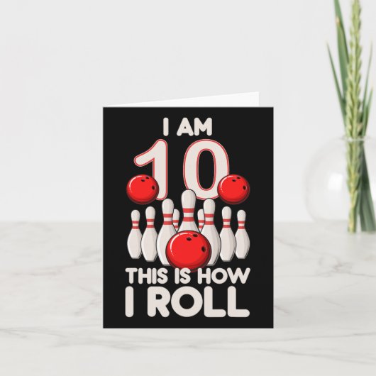 10 jaar oud bowlingfeest 10e verjaardag is hoe ik  kaart (Voorkant)