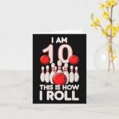 10 jaar oud bowlingfeest 10e verjaardag is hoe ik  kaart (Gele Bloem)