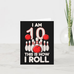 10 jaar oud bowlingfeest 10e verjaardag is hoe ik  kaart