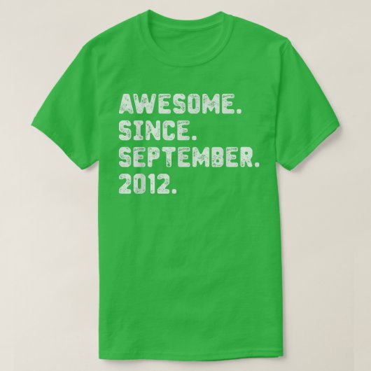 10 jaar oud cadeau Geweldige sinds september 2012  T-shirt (Design voorkant)