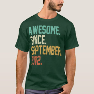 10 jaar oud cadeau Geweldige sinds september 2012  T-shirt