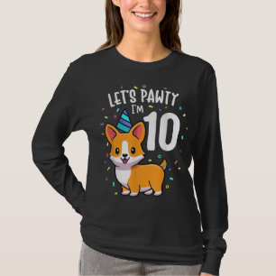 10 jaar oud Corgi Hondenliefhebber 10e verjaardag T-shirt