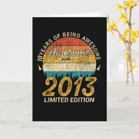 10 jaar oud dag 2013 Geweldige sinds 10 september Kaart (Gele Bloem)