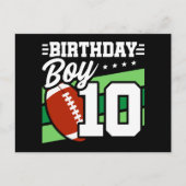 10 Jaar Oud Football Party Thema 10e Verjaardags J Briefkaart (Voorkant)