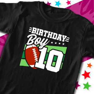 10 Jaar Oud Football Party Thema 10e Verjaardags J T-shirt