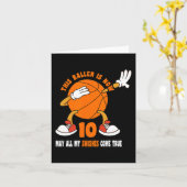 10 Jaar Oud Gelukkig 10e Verjaardag Basketbal 10e Kaart (Gele Bloem)