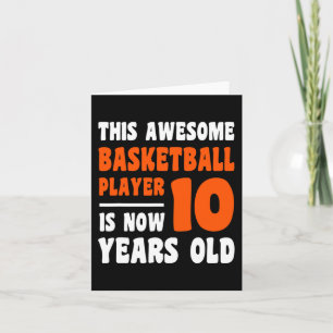 10 Jaar Oud Gelukkig 10e Verjaardag Basketbal 10e  Kaart