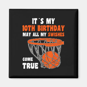 10 Jaar Oud Gelukkig 10e Verjaardag Basketbal 10e Magneet