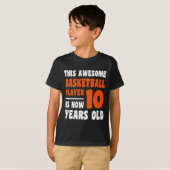 10 Jaar Oud Gelukkig 10e Verjaardag Basketbal 10e T-shirt (Voorkant volledig)