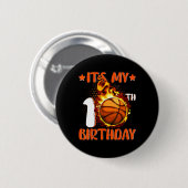 10 jaar oud Het is mijn 10e verjaardag Basketball Ronde Button 5,7 Cm (Voorkant /achterkant)