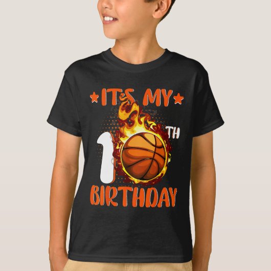 10 jaar oud Het is mijn 10e verjaardag Basketball T-shirt (Voorkant)
