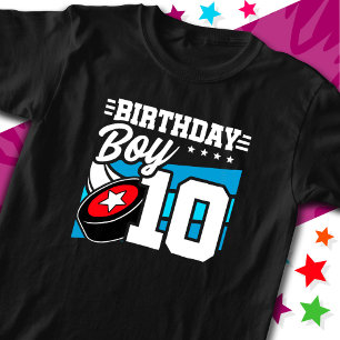 10 Jaar Oud Hockey Party Thema 10e Verjaardag Jong T-shirt