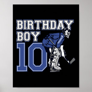 10 jaar oud Ice Hockey Goalie Thema 10de verjaarda Poster