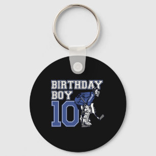 10 jaar oud Ice Hockey Goalie Thema 10de verjaarda Sleutelhanger