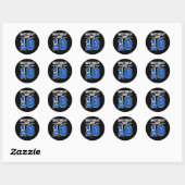 10 Jaar Oud Jongen IJshockeyspeler 10e Verjaardag  Ronde Sticker (Vel)