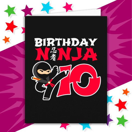 10 Jaar Oud Karate Ninja Party Kinder 10e Verjaard Kaart
