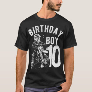 10 jaar oud kind - Birthday boy - Dirt bike - Moto T-shirt