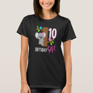 10 jaar oud Koala Birthday Koalafied Girl, 10e ver T-shirt