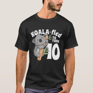 10 jaar oud Koala Birthday Koalafied Girl 10th Gir T-shirt