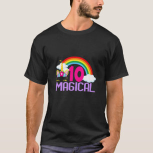 10 jaar oud meisje Magical Unicorn 10de tiende geb T-shirt