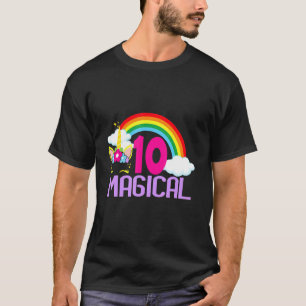 10 jaar oud meisje Magical Unicorn 10th Tenth Birt T-shirt