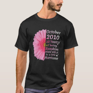 10 jaar oud meisje van 10e verjaardag Gift Octobe T-shirt