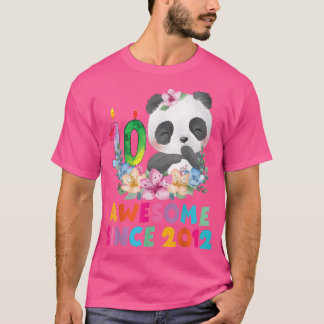 10 jaar oud meisje van de geboorte Unicorn Panda L T-shirt