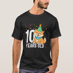 10 jaar oud Shiba in Hondenliefhebber 10e verjaard T-shirt