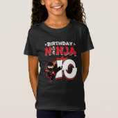 10 jaar oud stripverhaal stijl ninja 10e verjaarda t-shirt (Voorkant)