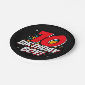 10 Jaar Oud Superheld Verjaardag Jongen 10e Verjaa Papieren Bordje (Gekanteld)